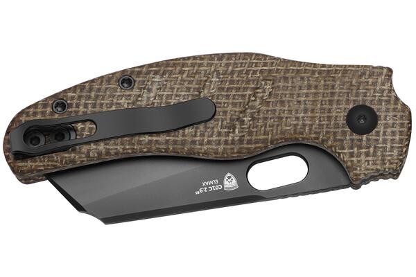 Kizer C01C 2.9 BS ELMAX, Matt DLC Ultra, Norplex UltreX™ Micarta Ki3488.29BSA2 - KNIFESTOCK