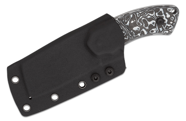 Kansept Korvid S Stonewashed CPM S35VN Black &amp; White Carbon Fiber + Kydex Sheath G2030A5 - KNIFESTOCK