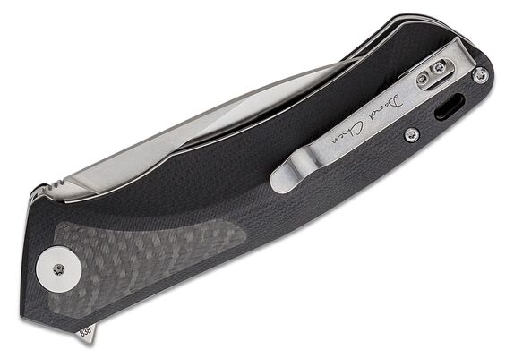 Petrified Fish PF838 Pub Satin D2 Carbon Fiber With Black G10 PF838CS - KNIFESTOCK