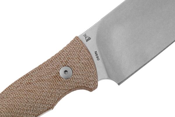 Coltello Viper a lama fissa in acciaio N690 con finitura stonewashed e codolo semintegrale - KNIFESTOCK