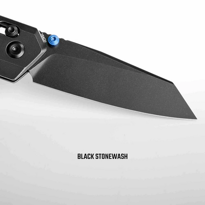 Vosteed Parallel 154CM Black Stonewash Black Titanium A3501 - KNIFESTOCK