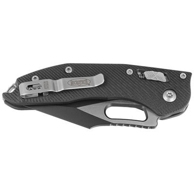 Microtech STITCH S/E RAM - LOK MUST VÄRVITUD TERA FLUTEERITUD G-10 MUST OSALISELT SERR 169 - KNIFESTOCK