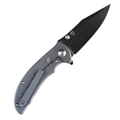 KANSEPT Rei Black Stonewashed CPM-20CV Blue Titanium Handles K1061A3 - KNIFESTOCK