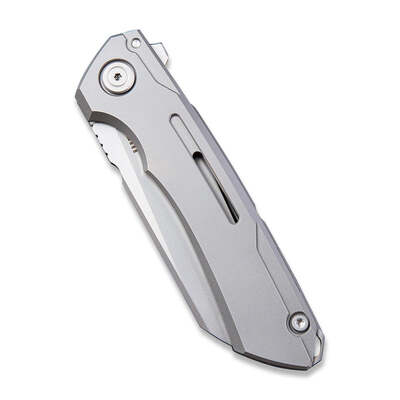 WE Mini Buster Knife Gray Ti Handle Polished Bead Blasted CPM-20CV 2003A - KNIFESTOCK