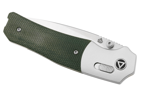 QSP Knife Vault 14C28N, stonewashed Anodized aluminium bolsters, Green micarta QS157-B1 - KNIFESTOCK