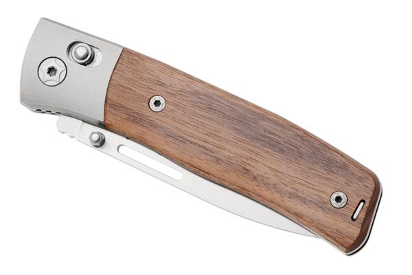 LionSteel NINI Folding knife M390 satin blade, Ti BOLSTER, SANTOS wood handle NN2 ST - KNIFESTOCK