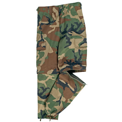 Mil-Tec US ZIP-OFF BDU HOSE KIDS woodland L - KNIFESTOCK