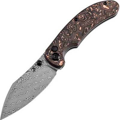 Kansept Nesstreet Damascus Copper Carbon Fiber K1039F7 - KNIFESTOCK