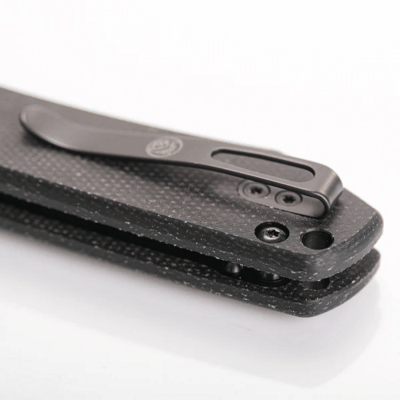 Vosteed Raccoon(TLL&amp;Bowie Blade) 14C28N Black Stonewash Black Micarta A2910 - KNIFESTOCK