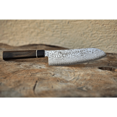Dellinger Santoku Knife Suncraft VG-10 Black Damascus 167 mm - KNIFESTOCK
