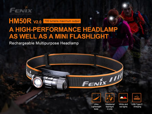 Fenix HM50R V2.0 nabíjecí čelovka - KNIFESTOCK