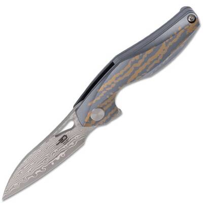 Bestech THE RETICULAN Damascus, /, Titanium, Blue and Colorful BT1810L - KNIFESTOCK