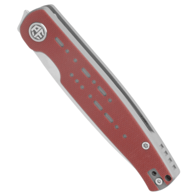 Petrified Fish PFE07 Morse Satin 154CM Red with Gray G10 PFE07RS - KNIFESTOCK