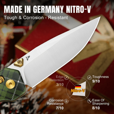 Kizer Militaw Nitro-V G10&amp;Mkuruti Wood -  Xmas edition - KNIFESTOCK