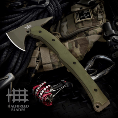 Halfbreed Blades Large Rescue Axe - Tomahawk LRA-01 ODG - K110 - KNIFESTOCK