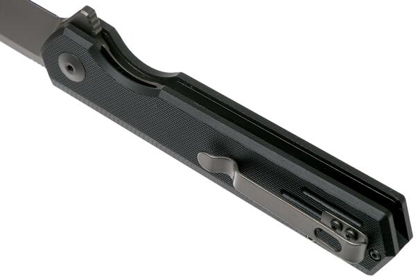 BLACK FOX Revolver Harmaa Suora Terä, Musta G10 Kahvat, Liner Lock BF-740 TI - KNIFESTOCK