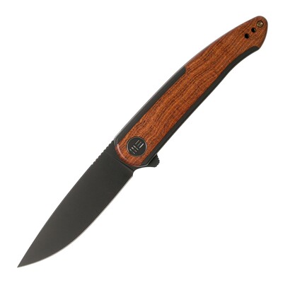 We Knife Smooth Sentinel Black Stonewashed/Cuiboutia Wood We20043-3 - KNIFESTOCK