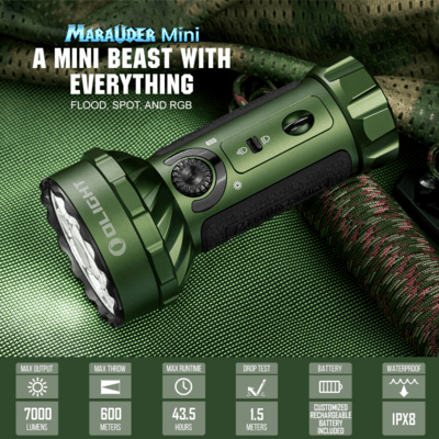 Olight Customized 6500mAh 3.7V 24wh 32650 Rechargeable Lithium Battery Marauder Mini - KNIFESTOCK