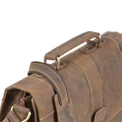 GreenBurry Vintage Leather BriefcaseAntique brown 38x30cm - KNIFESTOCK