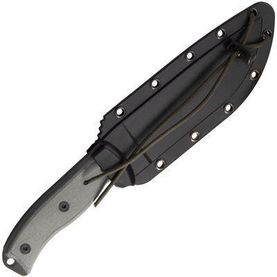 ESEE Knives Model 6 černá čepel, šedá rukojeť 6P-B s černým pouzdrem + klip na opasek - KNIFESTOCK
