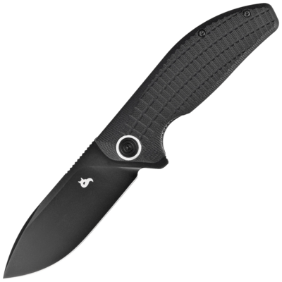 Black Fox acutus Folding Knife, Black Bld Stainless Steel D2, Black G10 Handle - Ceramic Ball -Beari - KNIFESTOCK