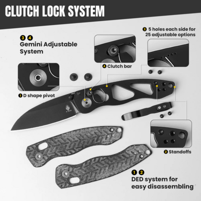 Kizer Clutch Lock Exist Nick Serrano Nitro V Micarta V3681A1 - KNIFESTOCK