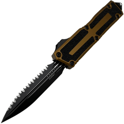 Microtech SCARAB II GEN III D/E BLACK FULL SERRATE TAN 1280-3TA - KNIFESTOCK