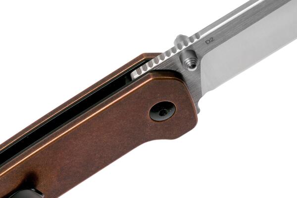 QSP Mes Penguin, Satin D2 Lemmet, Stonewash Koperen Handvat QS130-K - KNIFESTOCK