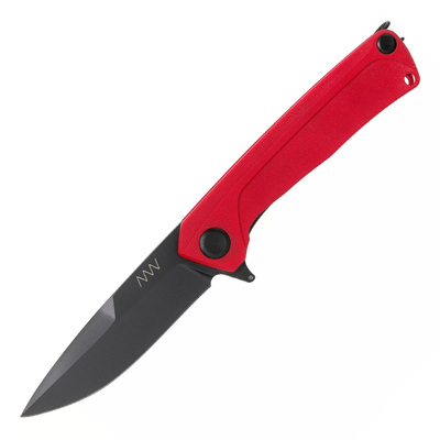 ANV Knives ANVZ100-025 Z100 Sleipner DLC Black Plain Edge Liner Lock G10 Red - KNIFESTOCK