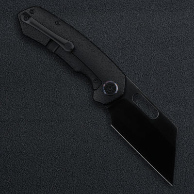 Kunwu Primo Satin DLC VANCRON Raindrop TC4 Titanium PVD Black handle K710T-R1D - KNIFESTOCK