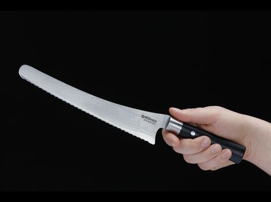 Böker DAMAST BLACK BROTMESSER Nůž na chléb 23cm 130423DAM - KNIFESTOCK