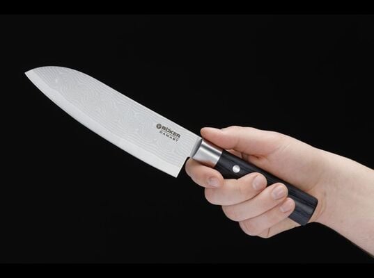 BÖKER DAMAST FEKETE SANTOKU 130417DAM - KNIFESTOCK