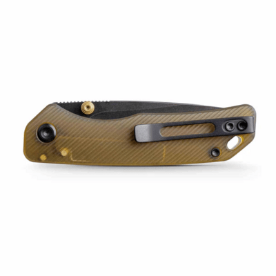 Vosteed Marten 154CM Black Stonewash Amber PEI A1607 - KNIFESTOCK
