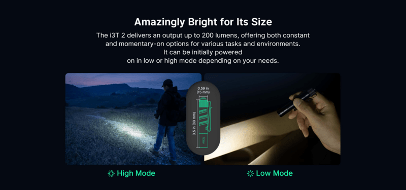 Olight i3T 2 EOS LED Flashlight (Dragon &amp; Phoenix Golden Black) - KNIFESTOCK