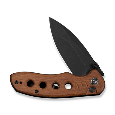 Civivi Triptych Guibourtia Wood HandleBlack Stonewashed 14C28N BladeButton Lock - KNIFESTOCK