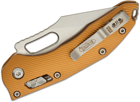 Microtech Stitch - RAM-LOK™ S/E Fluted Tan Stonewash Partial Serrated 169RL-11FL - KNIFESTOCK