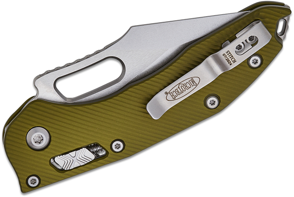 Microtech Stitch - RAM-LOK™ S/E Fluted OD Green Stonewash Partial Serrated 169RL-11FLOD - KNIFESTOCK