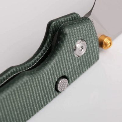 Vosteed Raccoon(Top Liner Lock) 14C28N Stonewash Green Micarta A2904 - KNIFESTOCK