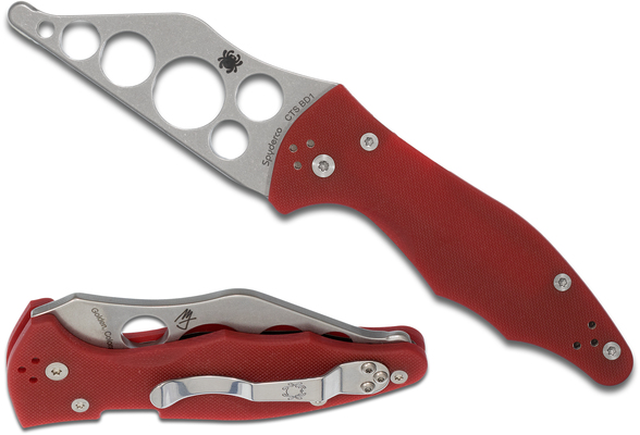 Spyderco Yojimbo 2 G-10 Red Trainer C85TR2 - KNIFESTOCK