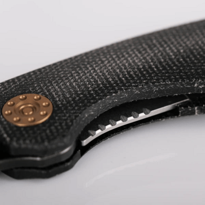 Vosteed Acorn 14C28N Black Stonewash Black Micarta A3302 - KNIFESTOCK