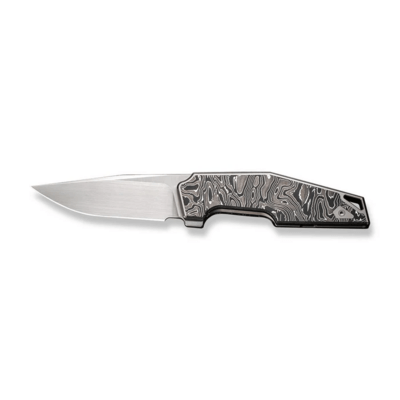 WE Gray Titanium Integral Handle With Aluminum Foil Carbon Fiber Inlay Hand Rubbed Satin CPM 20CV Bl - KNIFESTOCK