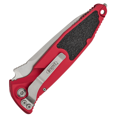 Microtech SOCOM ELITE AUTO T/E STONEWASH FULL SERRATE RED 161A-12RD - KNIFESTOCK