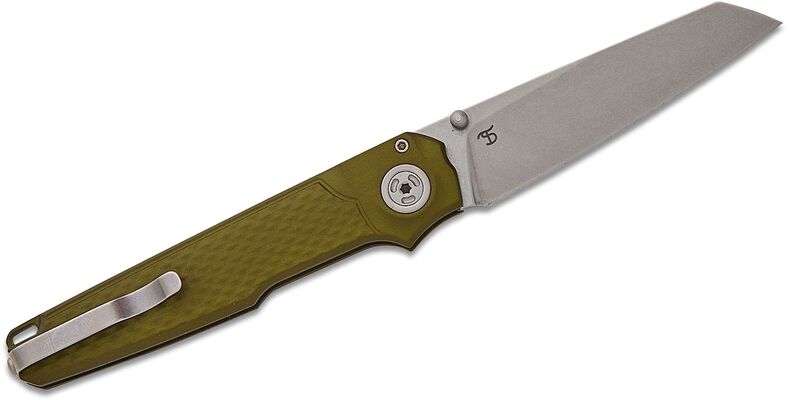 MKM MIURA – CPM Magnacut SW bld - SOLID Green Alu hdl, BUTTON LOCK - REV. S/S CLIP MK MI-AG - KNIFESTOCK