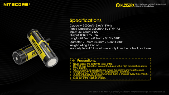 Nitecore NL2150RX (5000mAh) - KNIFESTOCK