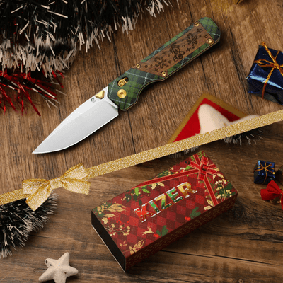 Kizer Militaw Nitro-V G10&amp;Mkuruti Wood -  Xmas edition - KNIFESTOCK