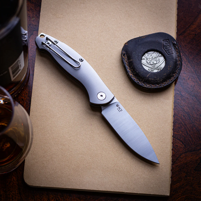 Giant Mouse ACE Farley V1 (SlipJoint) Titanium / Satin ELMAX GM-FARLEY-TITANIUM - KNIFESTOCK