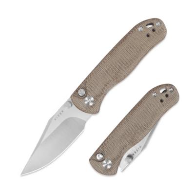 Kizer Drop Bear 2 | Nitro-V | Brown &amp; Micarta | - KNIFESTOCK