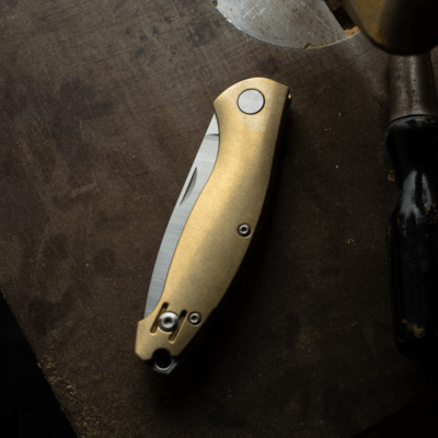 Giant Mouse ACE Farley (SlipJoint) Brass / Elmax Satin GM-FARLEY-BRASS-ELMAX - KNIFESTOCK