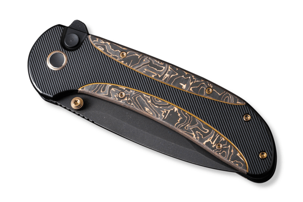 We Knife ZizzitBlack Titanium Handle With Copper Foil Carbon Fiber Inlay Black - KNIFESTOCK