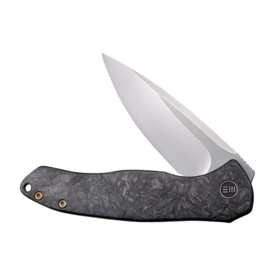 WE Kitefin Knife Marble Carbon Fiber Presentation Handle With Black Ti Lock Side Handle Polished Bea - KNIFESTOCK